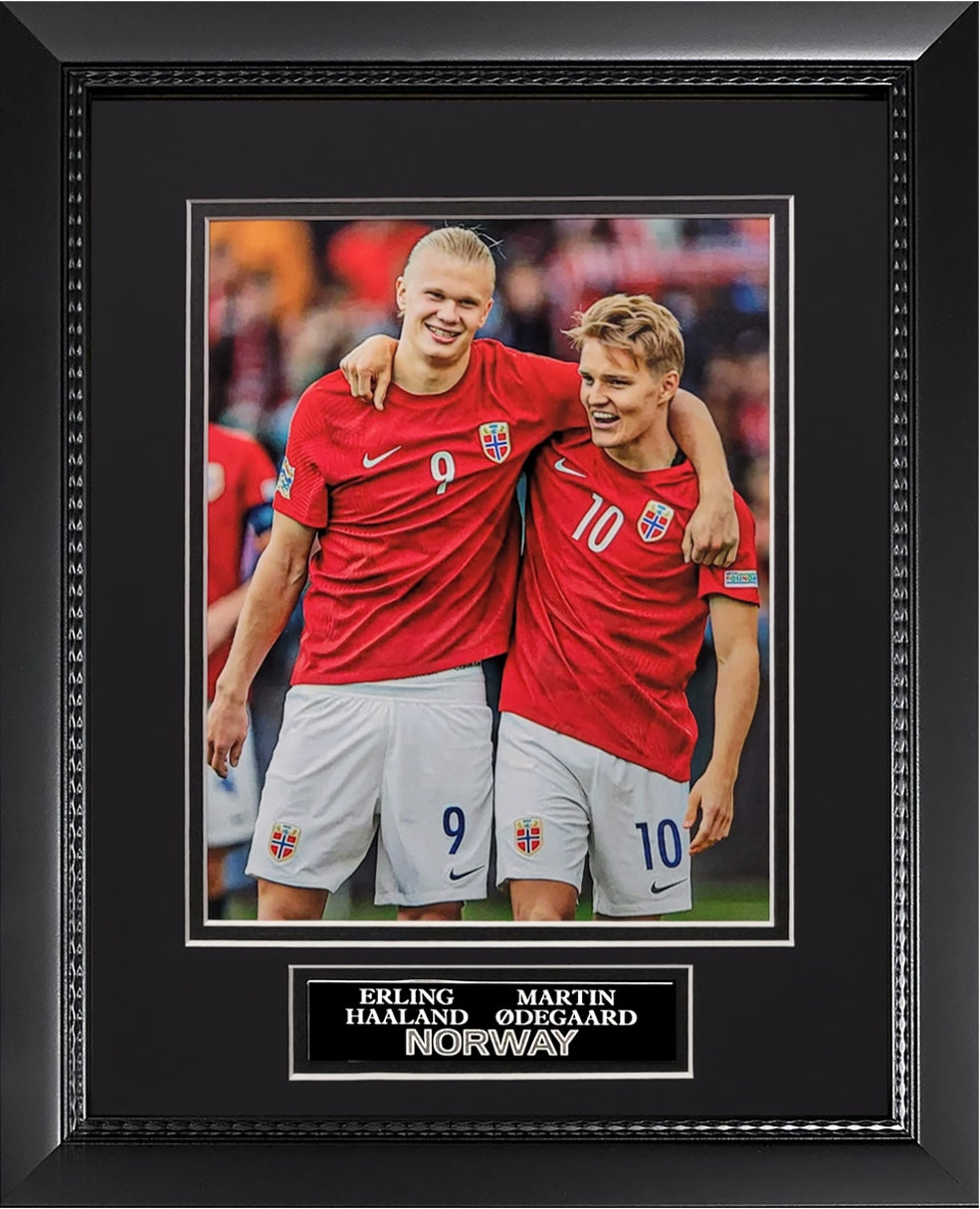 Erling Haaland, Martin Odegaard Photograph - Norway National Team - Framed 13x16