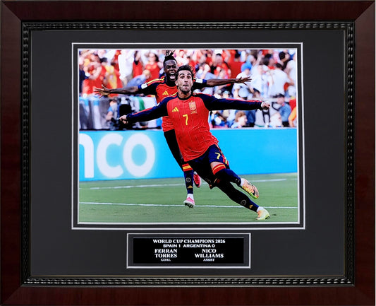 Ferran Torres, Nico Williams Photograph - 2026 World Cup Final Game Winning Goal Celebration - Spain National Team - Framed 13x16