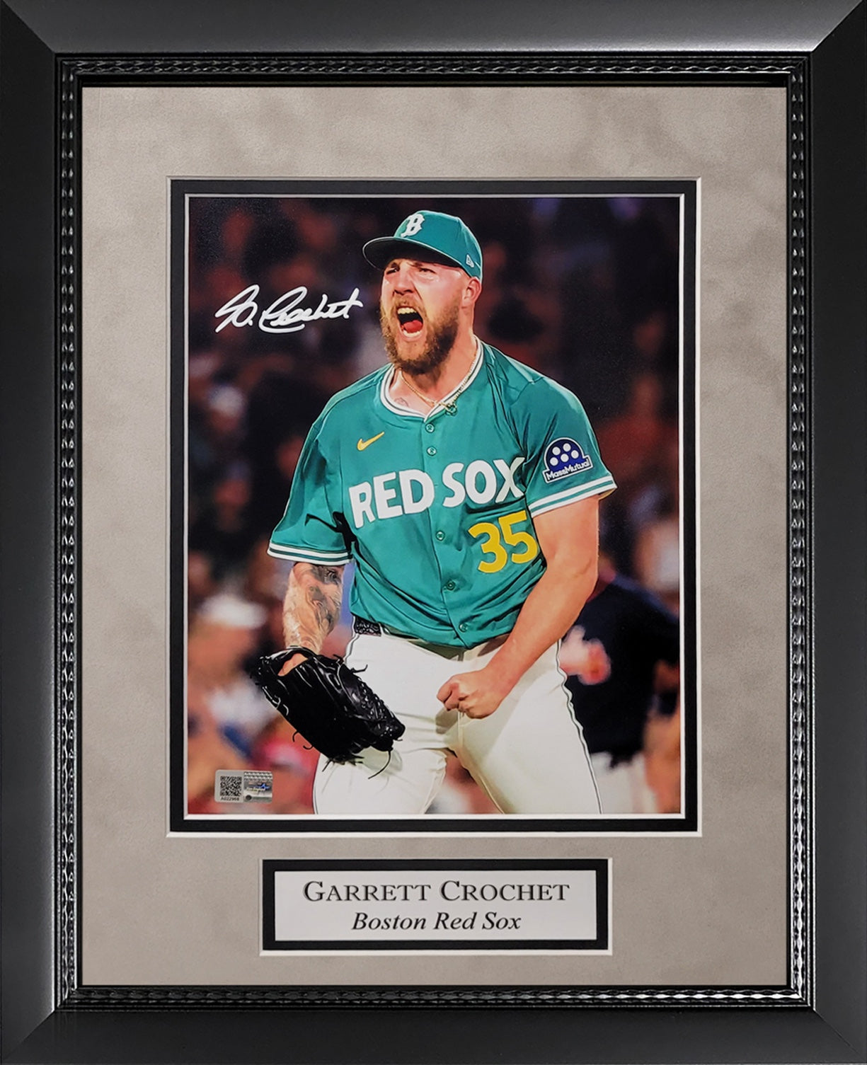Garrett Crochet Autograph 8x10 Photo - Cheer - Boston Red Sox - Framed 13x16 - New England Picture Authentication