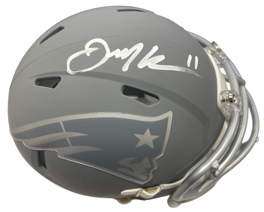 Julian Edelman Autograph Mini Helmet - Slate - Speed - New England Patriots - JSA Authentication
