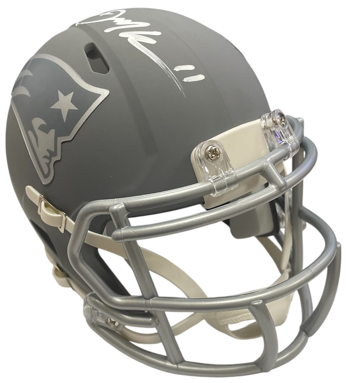 Julian Edelman Autograph Mini Helmet - Slate - Speed - New England Patriots