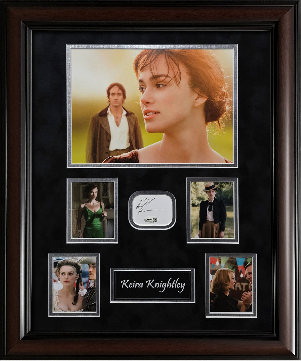 Keira Knightly Autograph - Cut Signature Collage - Framed 18x22 - JSA Authentication