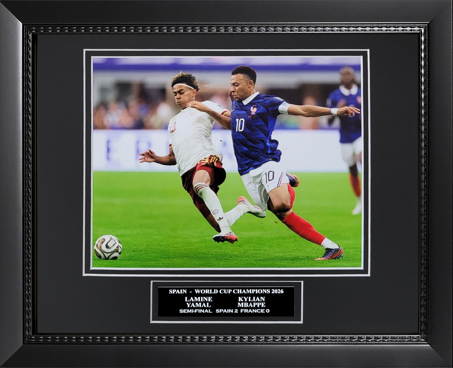 Lamine Yamal, Kylian Mbappe Photograph - 2026 World Cup Semi-Final - Spain & France National Teams - Framed 13x16