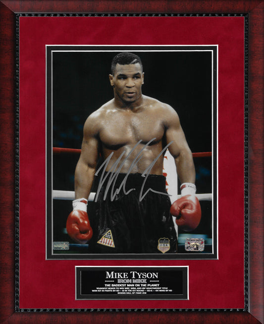 Mike Tyson Autograph Photo Standing In Ring 11x14