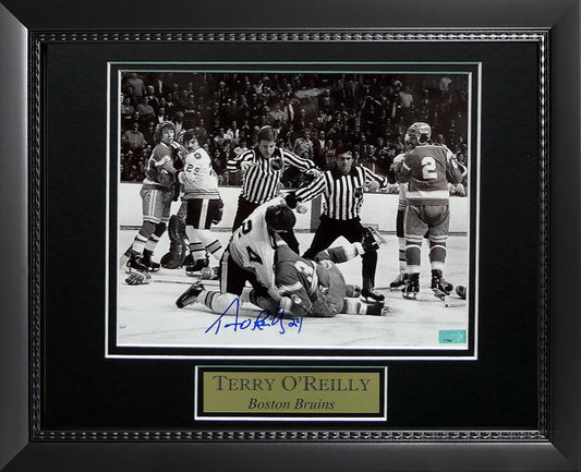 Terry O'Reilly Autograph Photo 11x14 Ice Fight