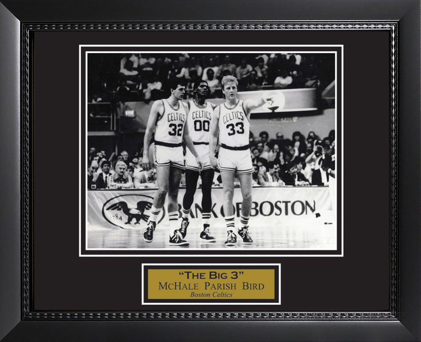 Kevin McHale Robert Parish Larry Bird Big Three Photo Black White on the Court 11x14