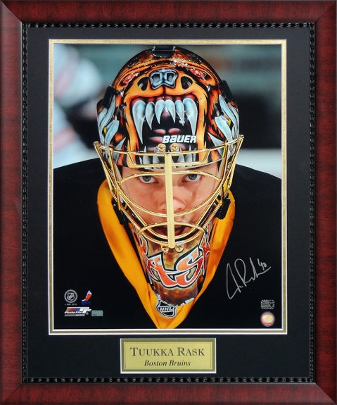 Tuukka Rask Autograph Photo Mask 23x27 New England Picture Authentication