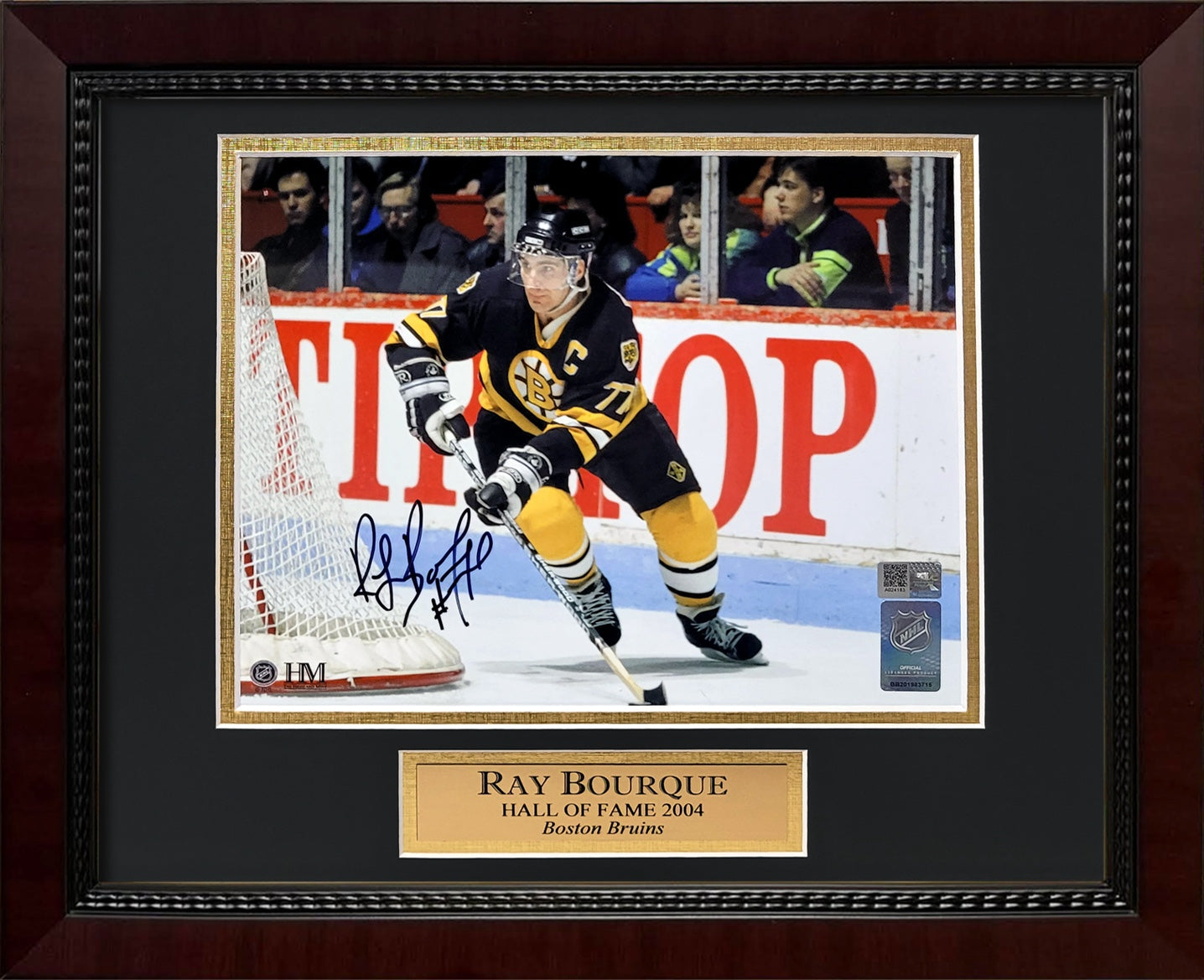 Ray Bourque Autograph 8x10 Photo - Boston Bruins - Framed 13x16 - New England Picture Authentication