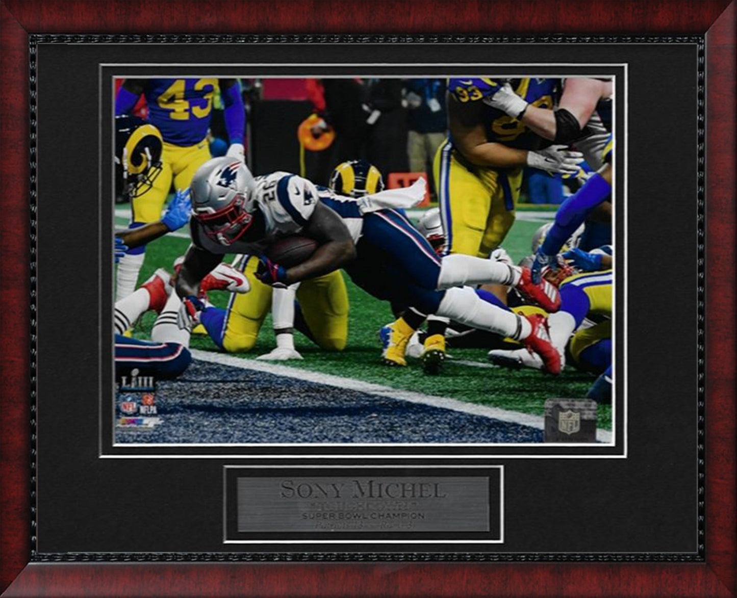 Sony Michel Photo Super Bowl LIII Touchdown Color 11x14