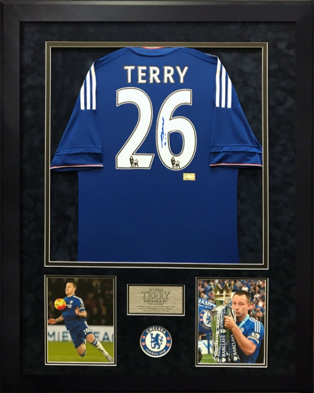 John Terry Autograph Jersey Back Chelsea Framed 37x45