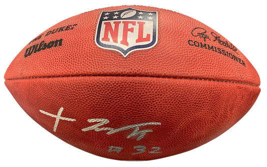 TreVeyon Henderson Autograph Football - Wilson "The Duke" - New England Patriots - JSA Authentication