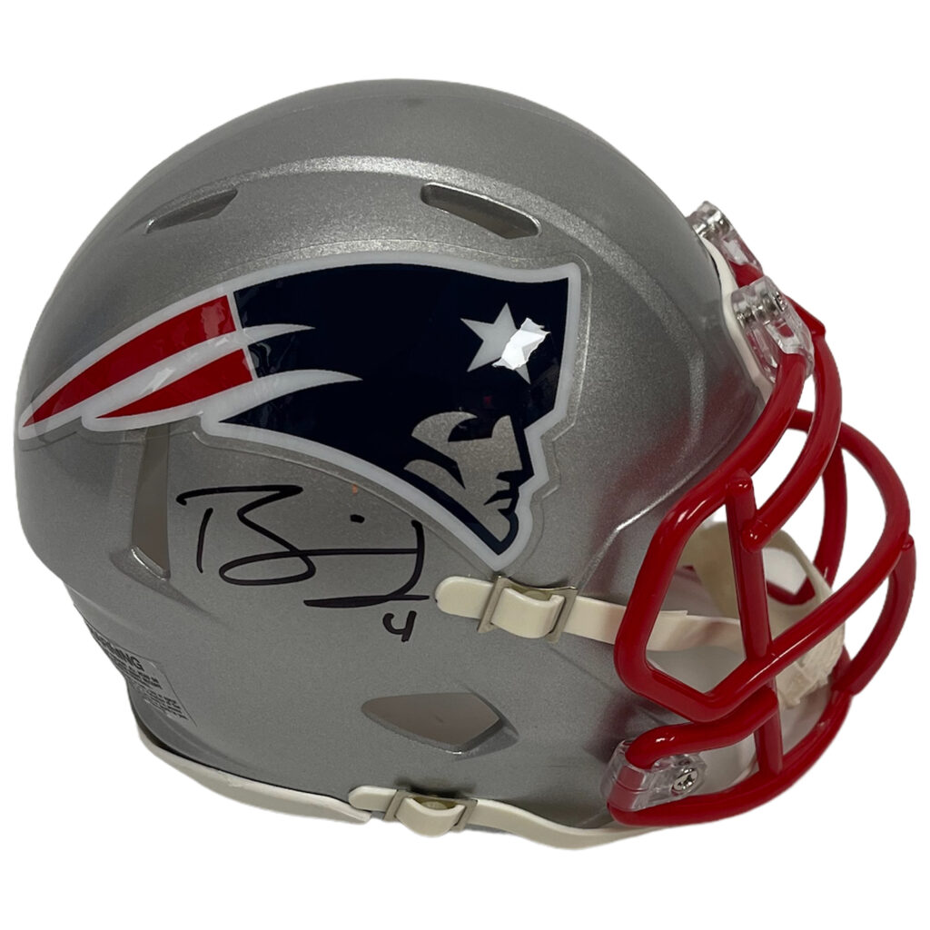 Bailey Zappe Autograph Patriots Mini Helmet New England Picture