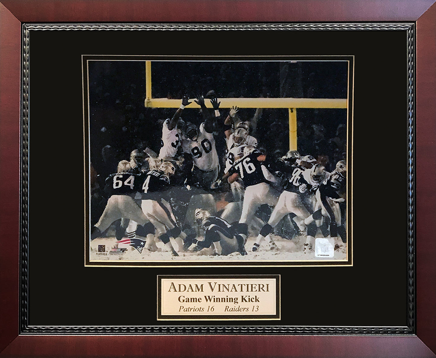 Adam Vinatieri Photo AFC Playoff Game 2002 Snow Kick 16x20