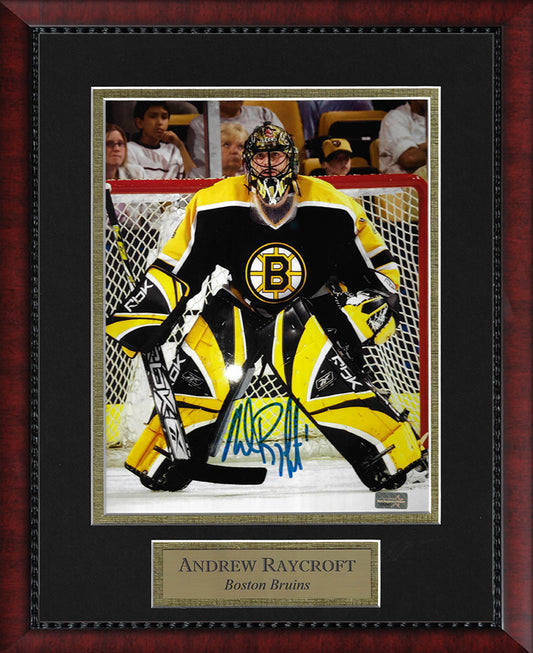 Andrew Raycroft Autograph Photo Ready In Net 11x14