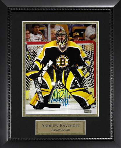 Andrew Raycroft Autograph Photo Ready In Net 11x14