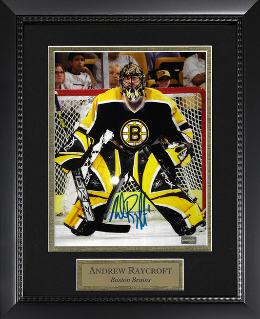 Andrew Raycroft Autograph Photo Ready In Net 11x14