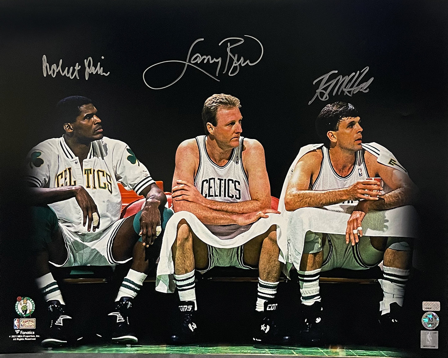 Robert Parish Larry Bird Kevin McHale Autographed Triple Signed Photo 16x20 Larry Bird Authenticated Hologram