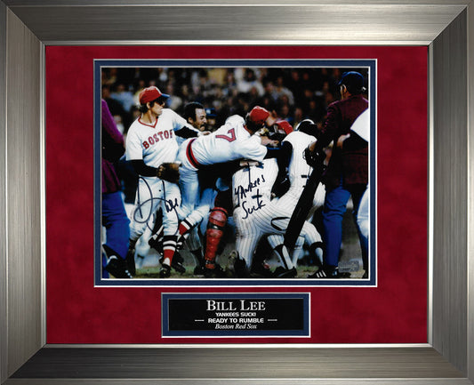 Bill Lee Autograph Photo Fight Vs Yankees 11x14