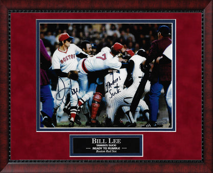 Bill Lee Autograph Photo Fight Vs Yankees 11x14