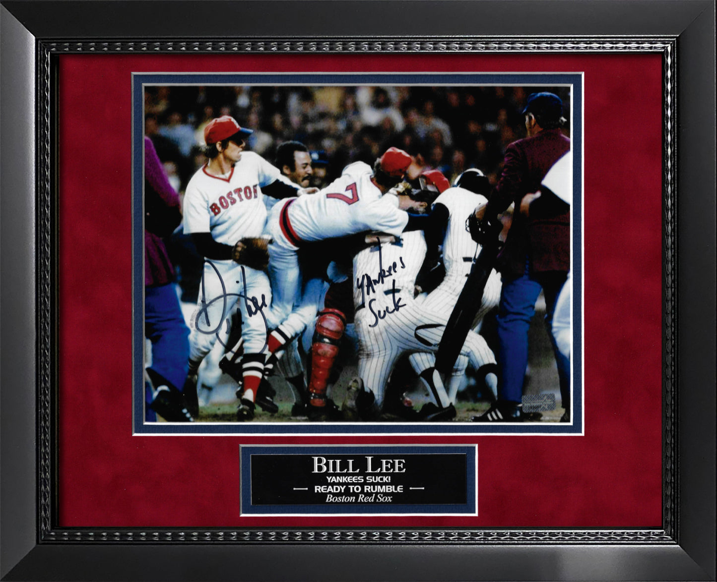 Bill Lee Autograph Photo Fight Vs Yankees 11x14