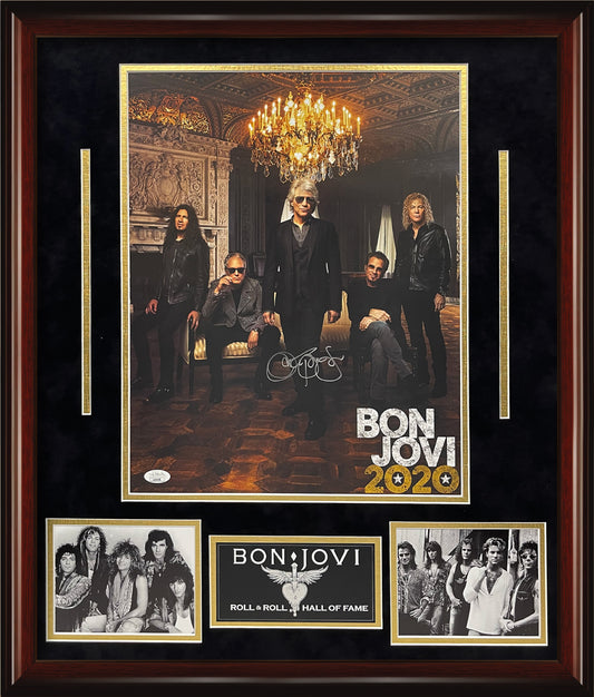 Bon Jovi Autograph Photo Collage 23x27 JSA Authentication