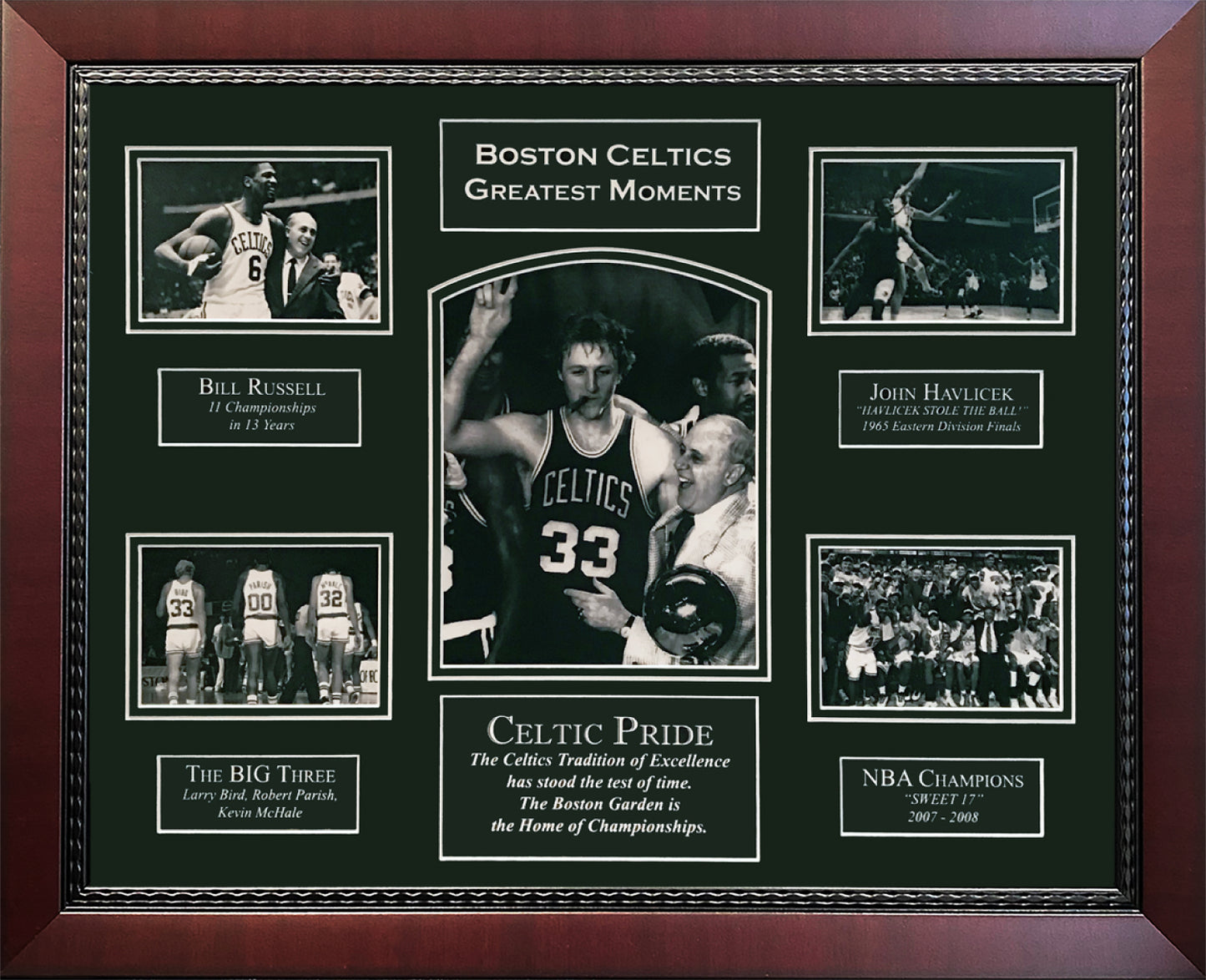 Boston Celtics Greatest Moments Photo Collage 16x20