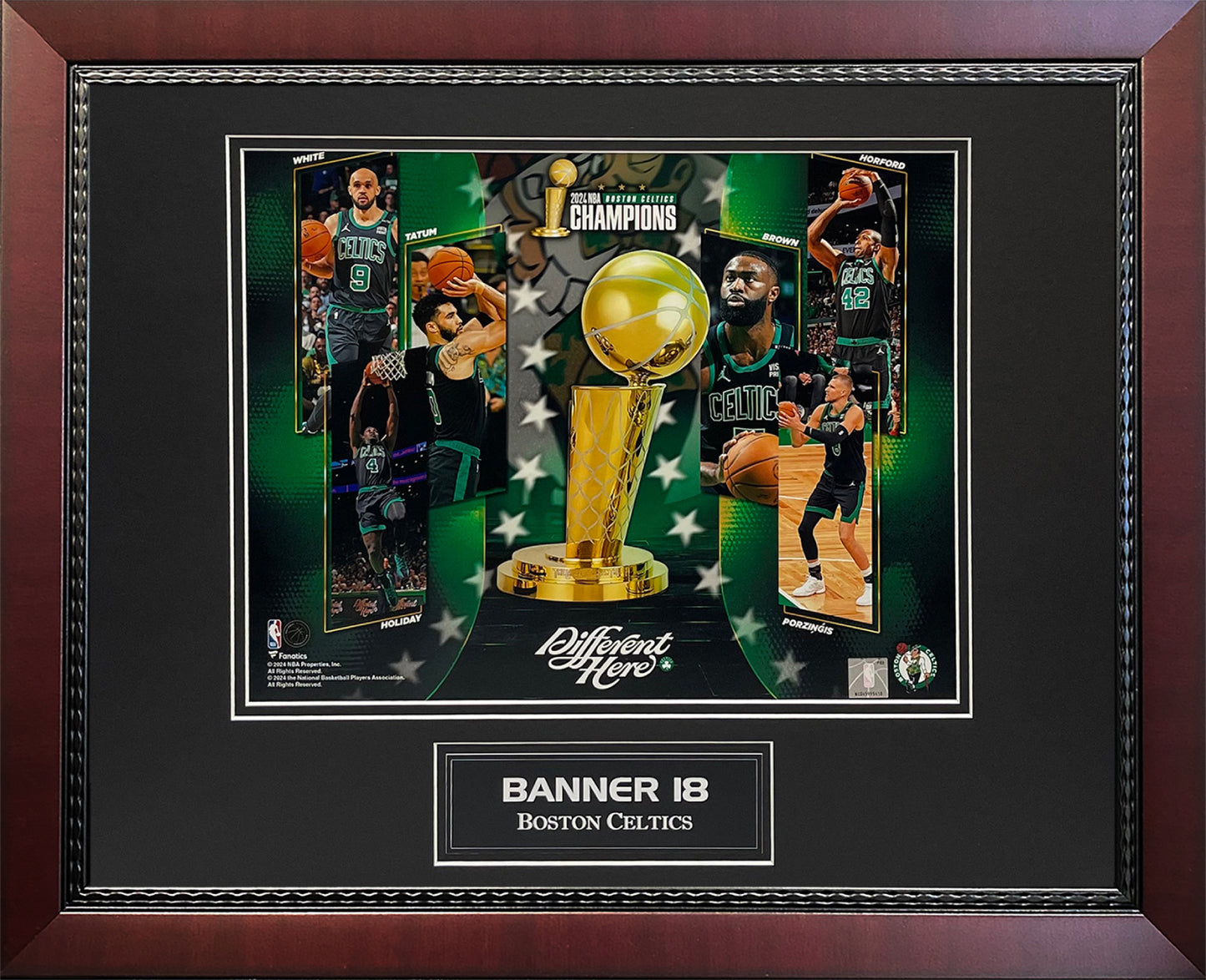 Boston Celtics 2024 NBA Champions Photograph - Banner 18 - Framed 18x22