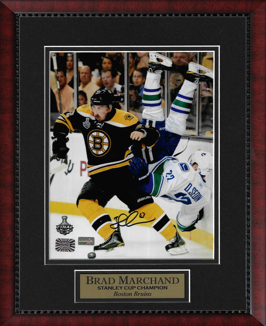 Brad Marchand Autograph Photo Flip Sedin 11x14