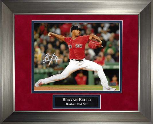 Brayan Bello Autograph Photo Pitch Red Uniform 11x14