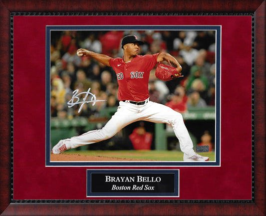 Brayan Bello Autograph Photo Pitch Red Uniform 11x14