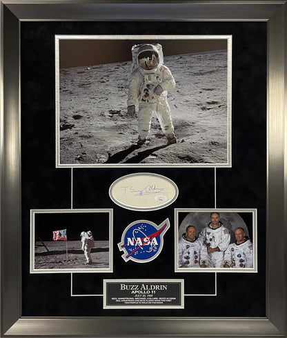 Buzz Aldrin Autograph Collage 23x27 JSA Authentication