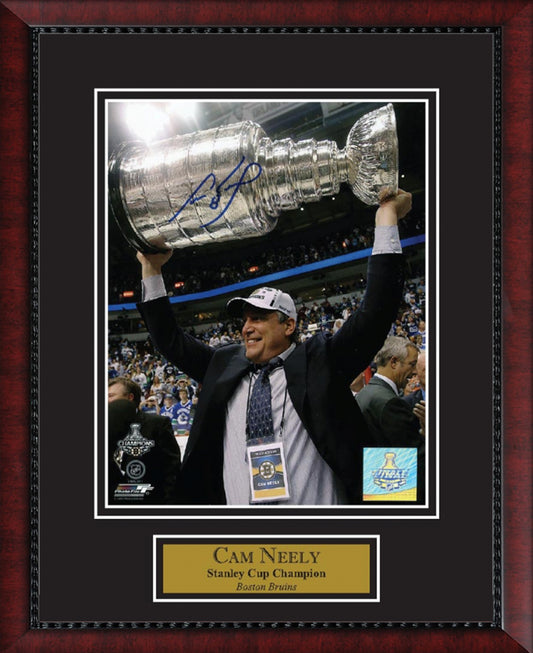 Cam Neely Autograph Photo Stanley Cup 2011 Trophy 11x14