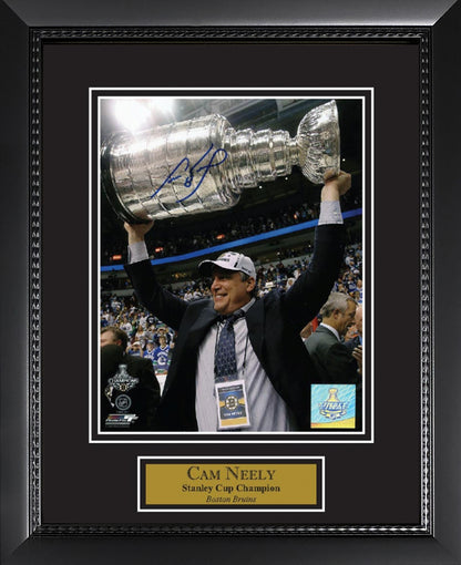 Cam Neely Autograph Photo Stanley Cup 2011 Trophy 11x14