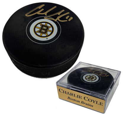Charlie Coyle Autograph Puck Bruins Spoke B