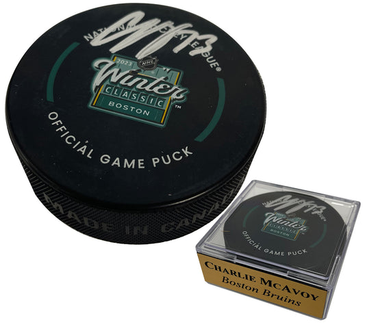 Charlie McAvoy Autograph Puck Winter Classic 2023