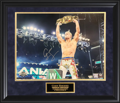 Cody Rhodes Autograph Photo Wrestlemania Champion 23x27 Fanatics Authentication