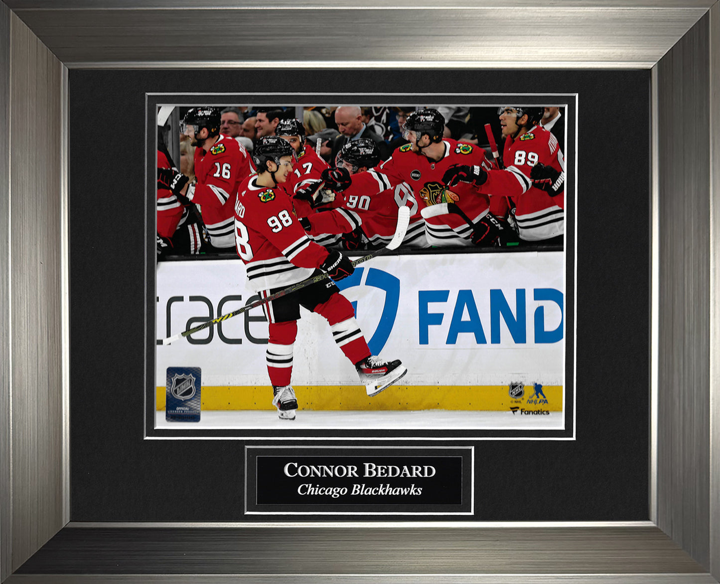Connor Bedard Photo 1st NHL Goal Celebration 11x14