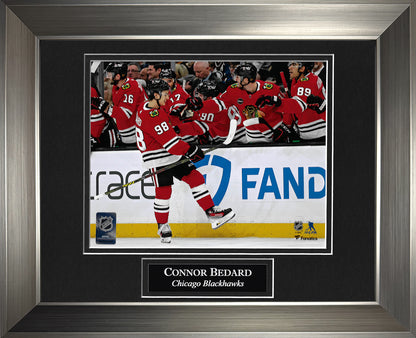 Connor Bedard Photo 1st NHL Goal Celebration 11x14