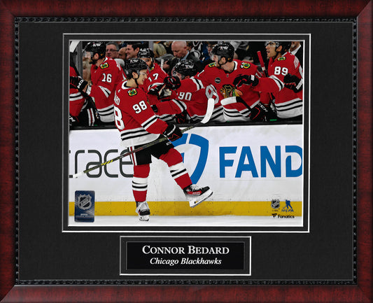Connor Bedard Photo 1st NHL Goal Celebration 11x14