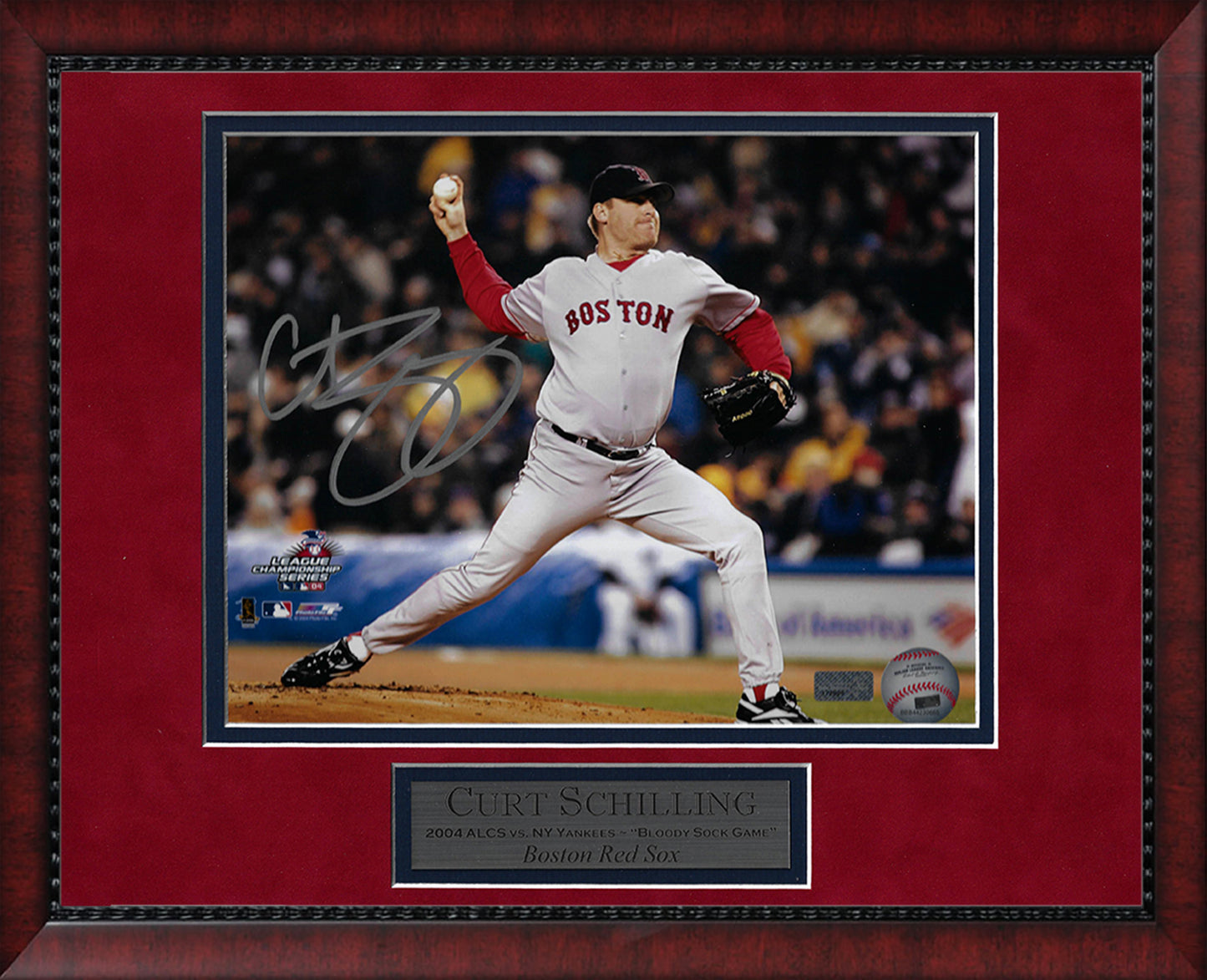 Curt Schilling Autograph Photo ALCS Pitch 11x14