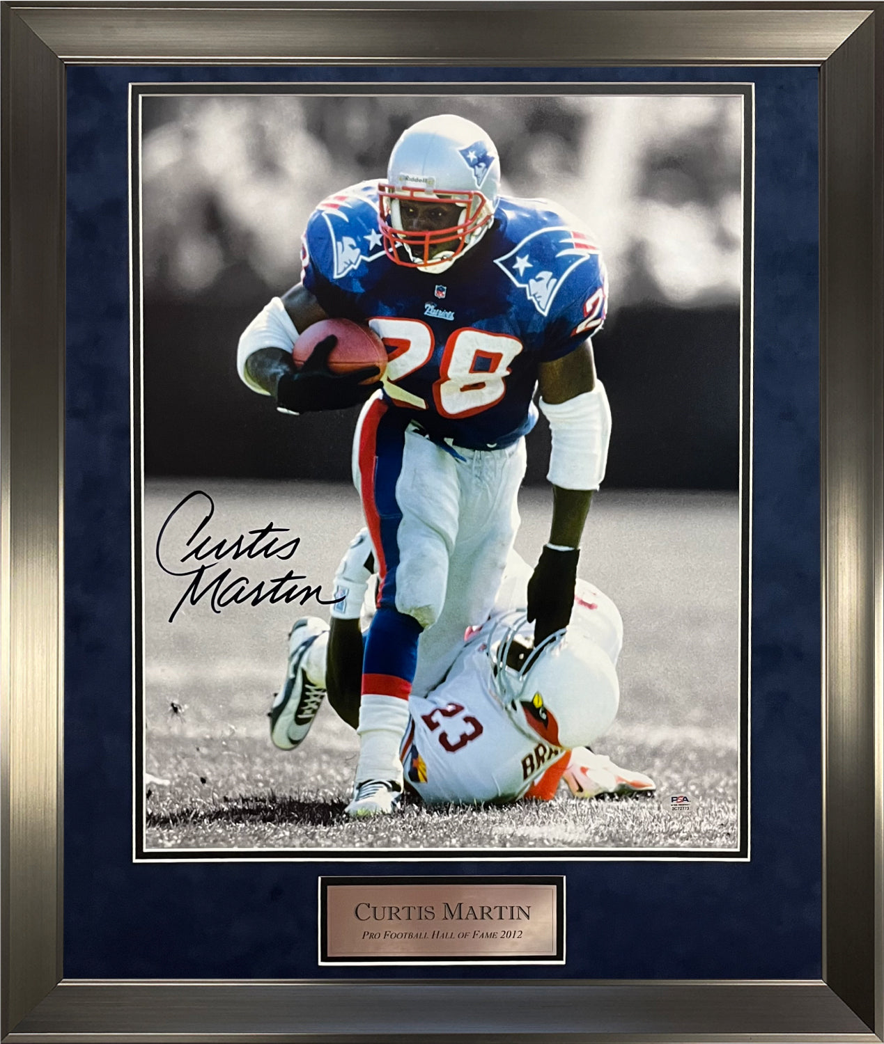 Curtis Martin Autograph Photo 23x27 PSA Authentication