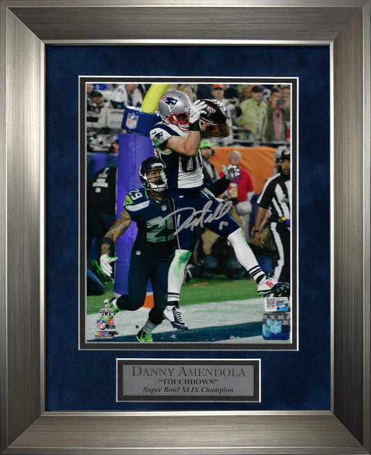 Danny Amendola Autograph 8x10 Photo - Touchdown Catch - New England Patriots - Framed 13x16 - New England Picture Authentication