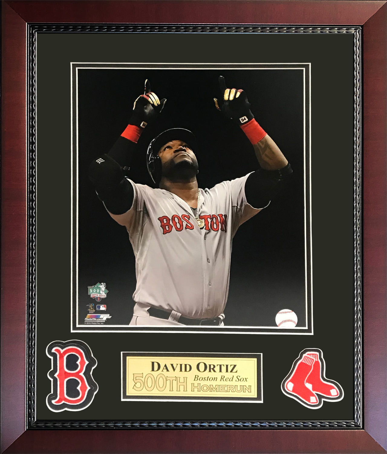 David Ortiz Photo 500th Home Run Arms Up 16x20