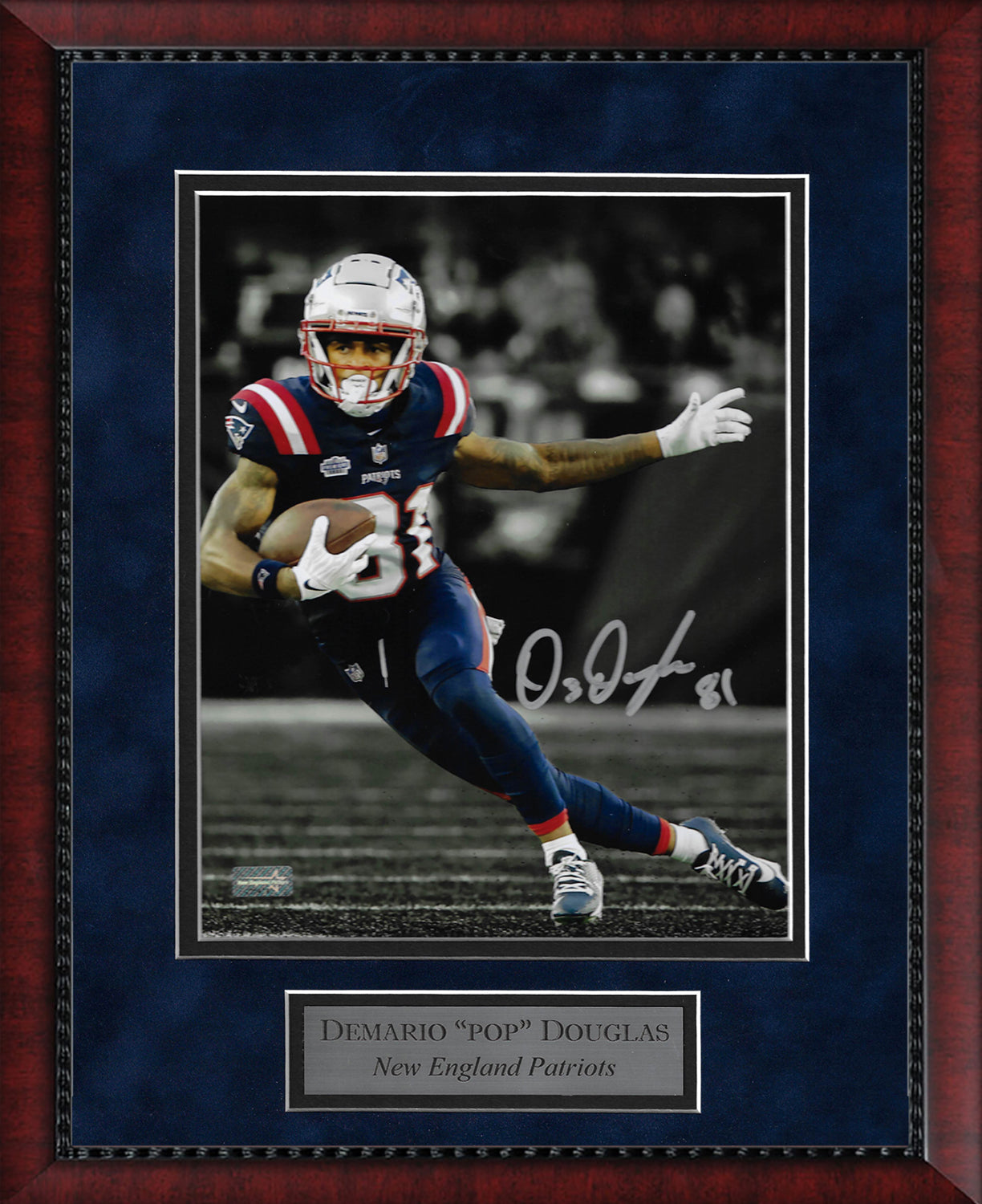 Demario Douglas Autograph Photo Run 11x14