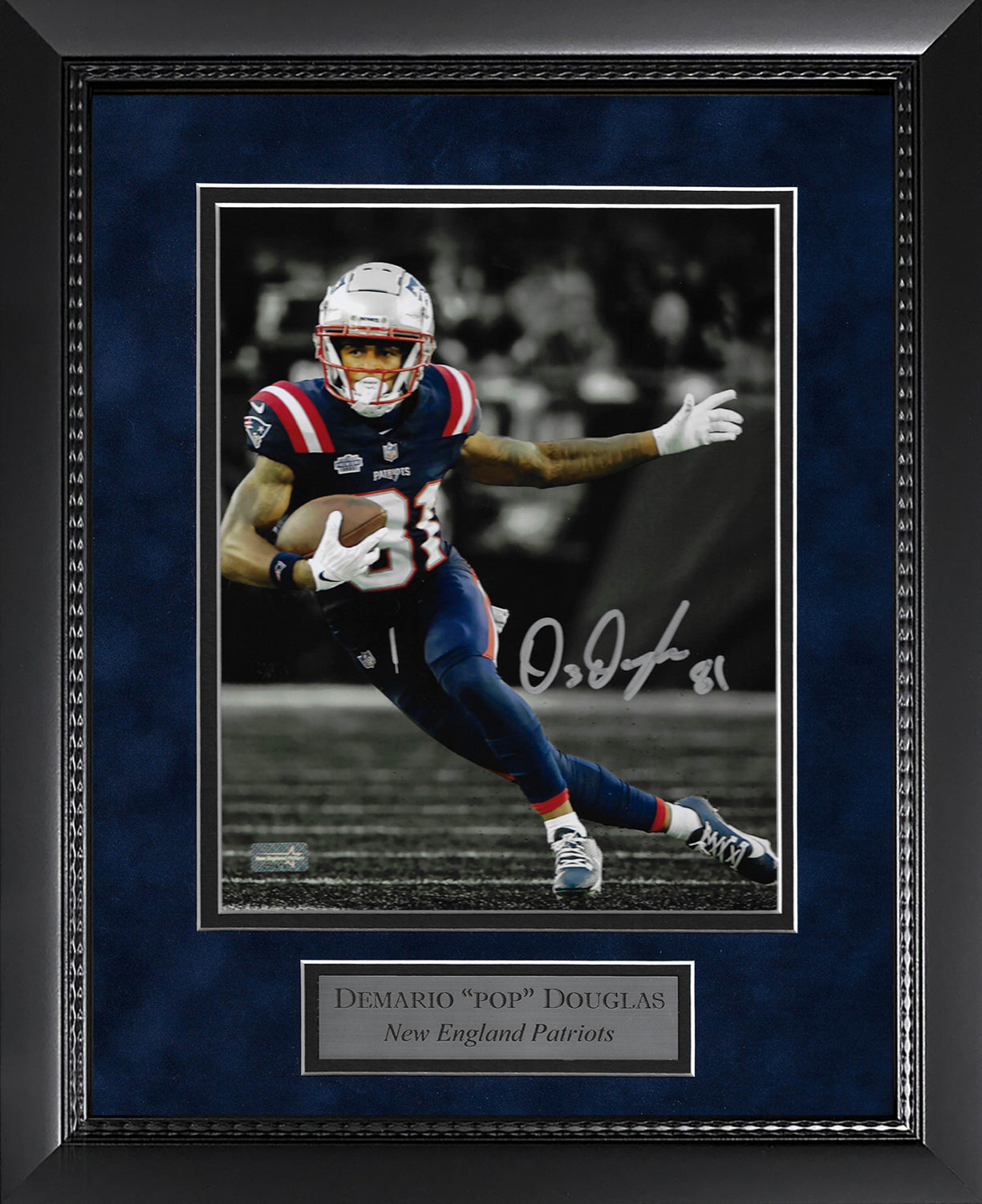 Demario Douglas Autograph Photo Run 11x14