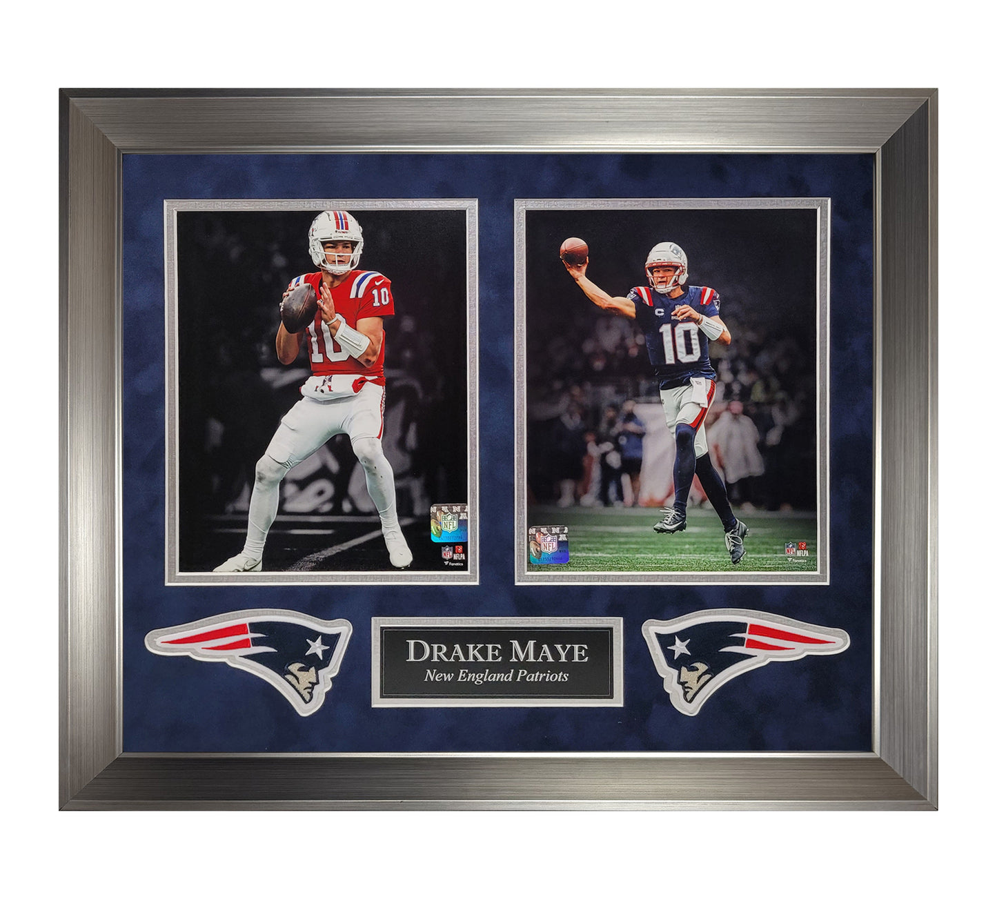 Drake Maye 8x10 Photos - 2 Way Collage - New England Patriots - Framed 18x22