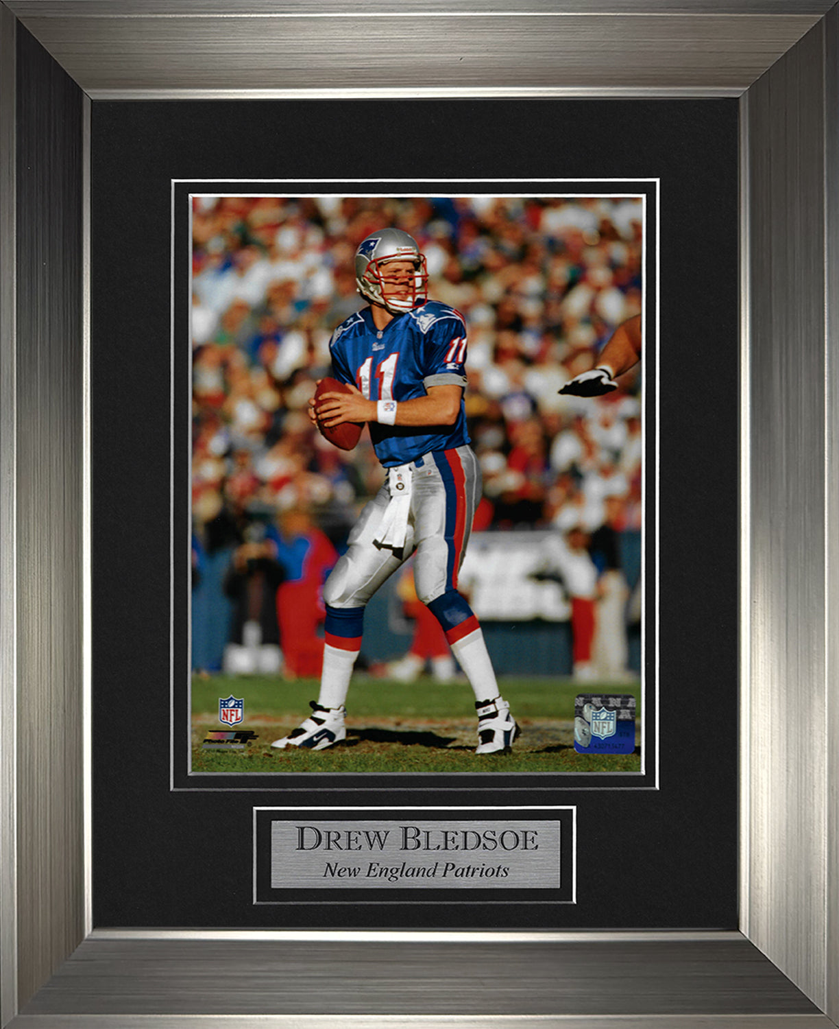 Drew Bledsoe Photo Hold Ball 11x14