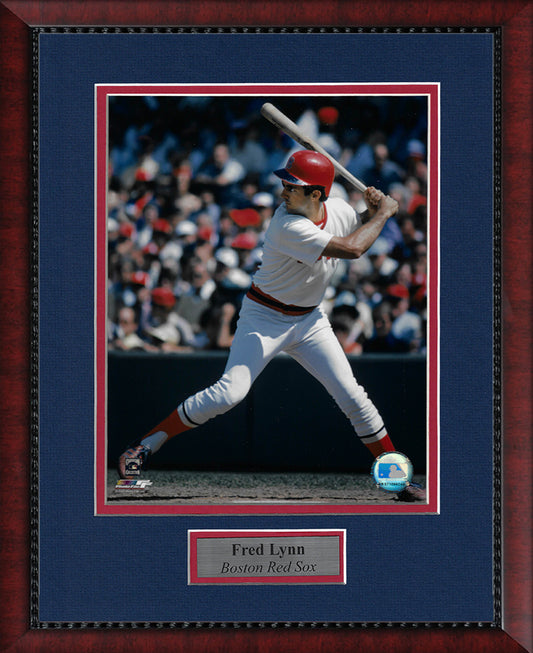 Fred Lynn Photograph - Ready At Bat - Boston Red Sox - Framed 13x16