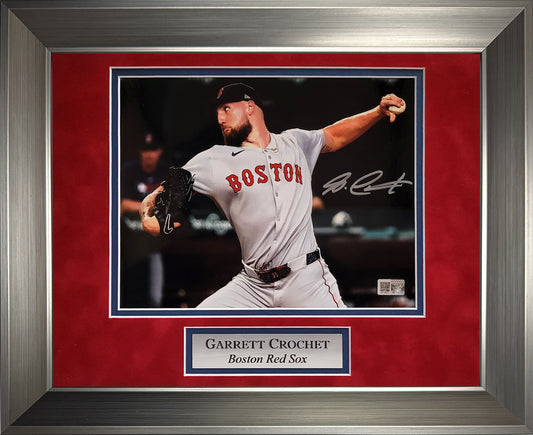 Garrett Crochet Autograph 8x10 Photo - Pitching - Boston Red Sox - Framed 13x16 - New England Picture Authentication
