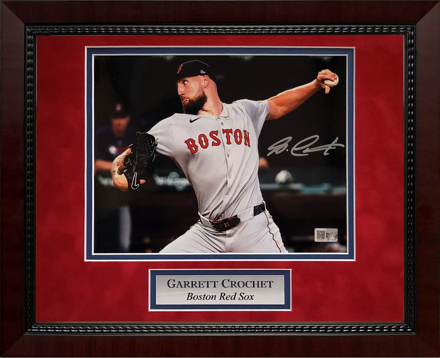Garrett Crochet Autograph 8x10 Photo - Pitching - Boston Red Sox - Framed 13x16 - New England Picture Authentication